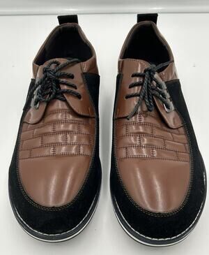 Gatsby Oxford Derby Orthopedic Brown & Black Leather Oxford Shoes SZ 13